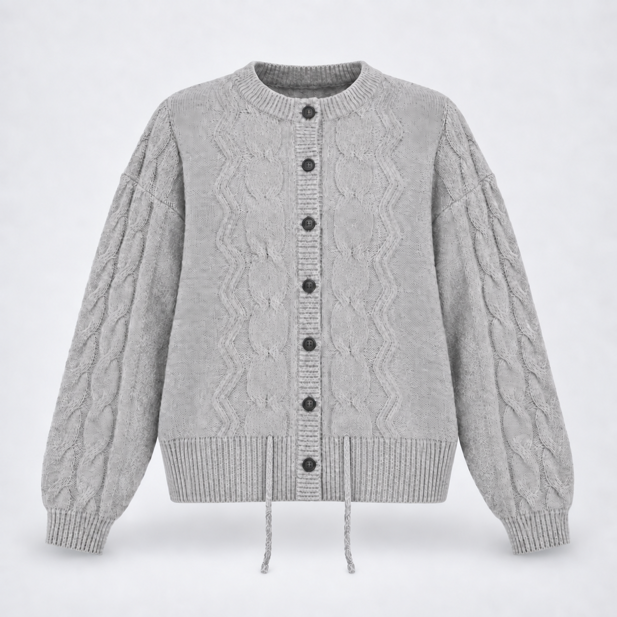 Cardigan torsadé gris clair