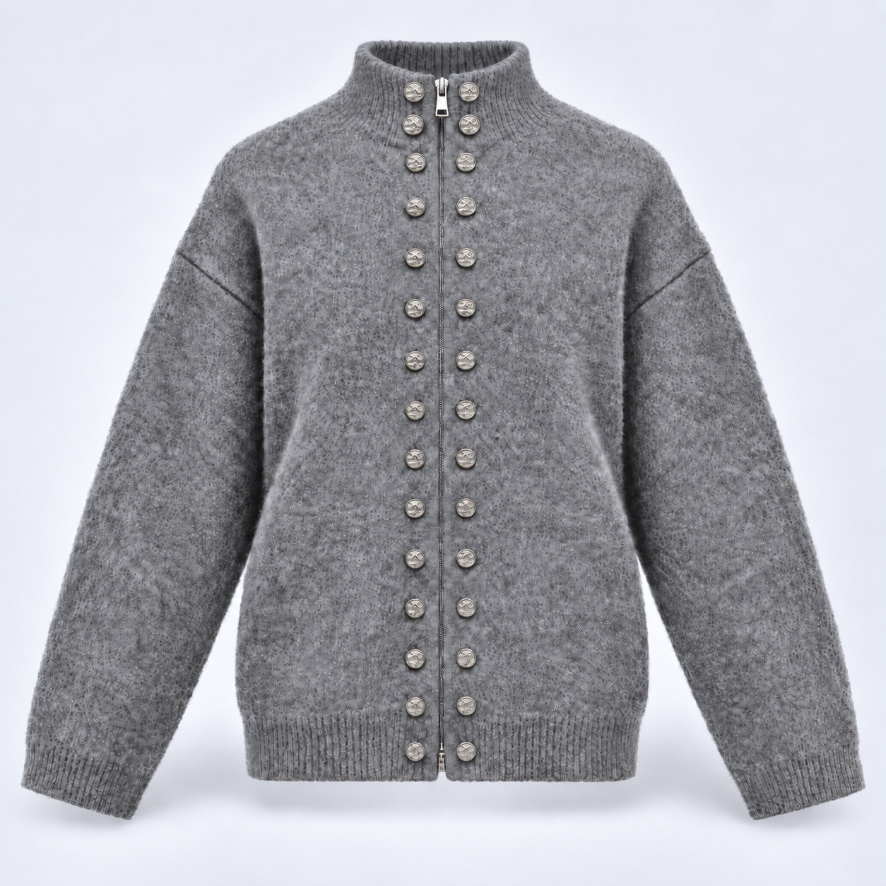 Cardigan gris à boutons