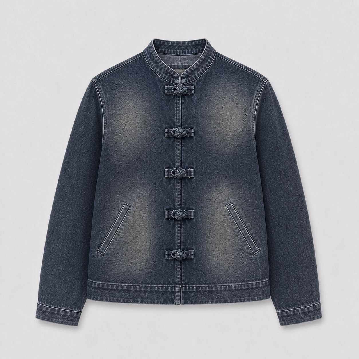 Veste denim à attaches nouées
