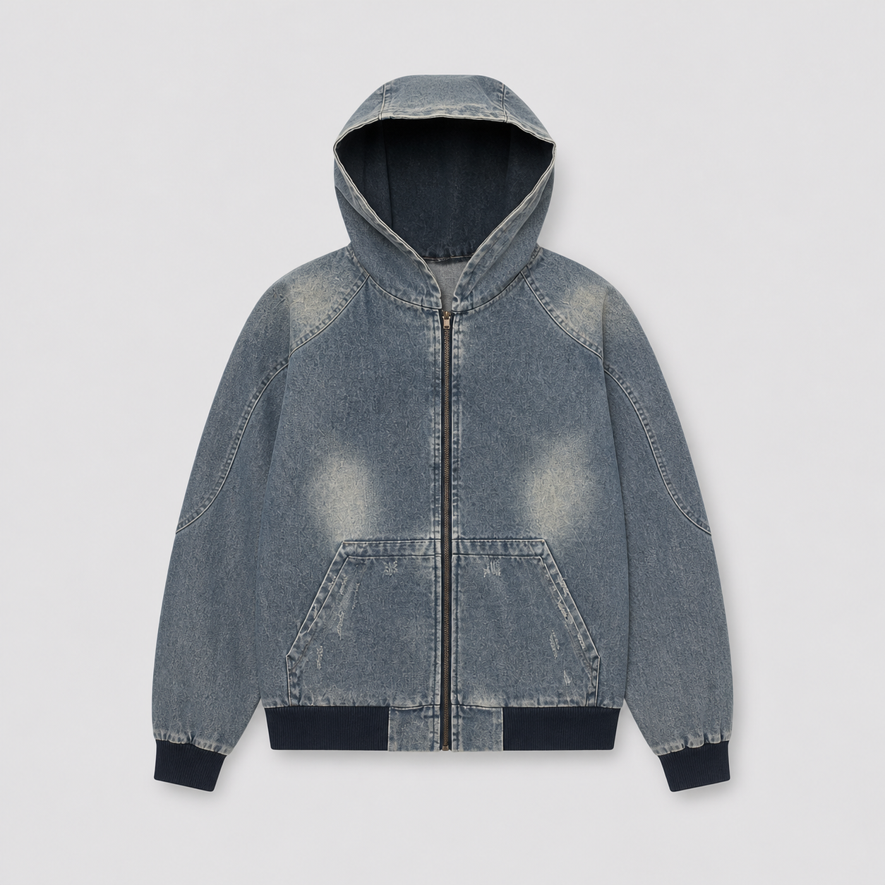 Blouson denim à capuche